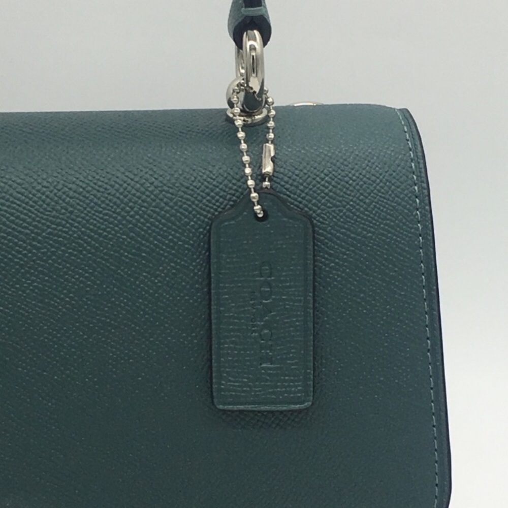 Coach Tilly Top Handle Dark Turquoise Cross Body - Picture 9 of 15